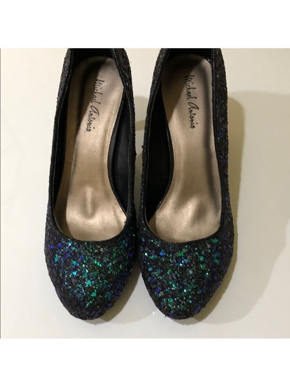 Michael Antonio Black iridescent Women’s night evening pumps women Heels 7.5
🌸 - Picture 10 of 13